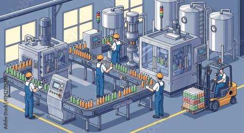 Industrial Factory Production Line Workers.