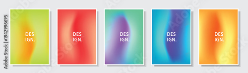 mesh gradation modern cover template set collection, background vector
