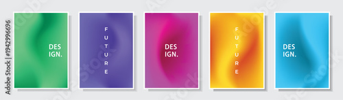 colorful mesh gradation modern cover template set collection, background vector