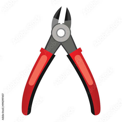 Red Handled Diagonal Cutting Pliers Tool for Electrical Work and Craft Projects