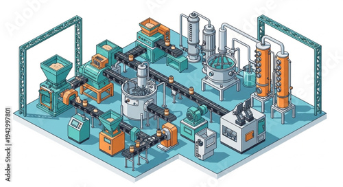 Industrial Factory Production Line Machinery.