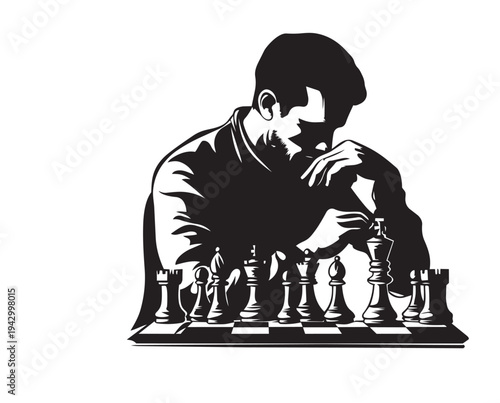 silhouette of a chess player