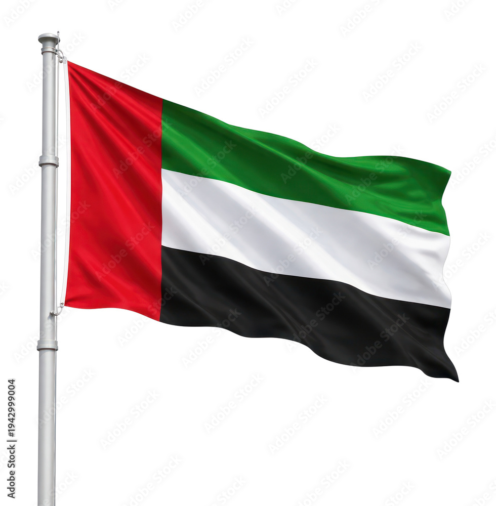 Obraz premium PNG United Arab Emirates flag waving