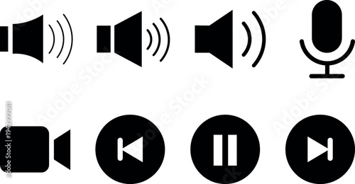 Audio control and playback icons