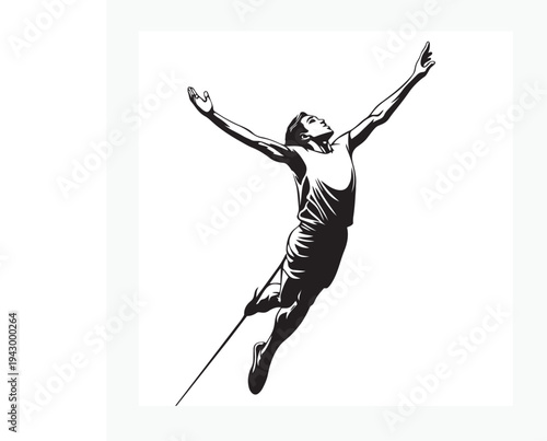 silhouette of a high jump athlete