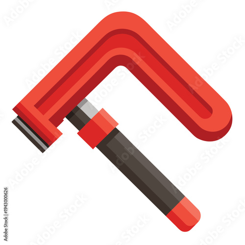 Professional red C clamp tool for woodworking and mechanical repair projects