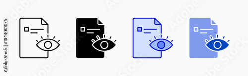 Document Icon Sheet Multiple Style Collection Isolated Vector