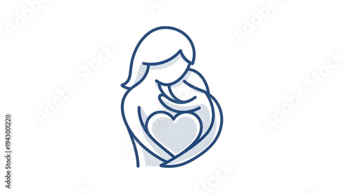 Mother Hugging Child Icon