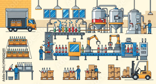 Industrial Factory Production Line Workers.