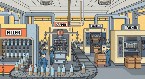 Industrial Factory Production Line Workers.