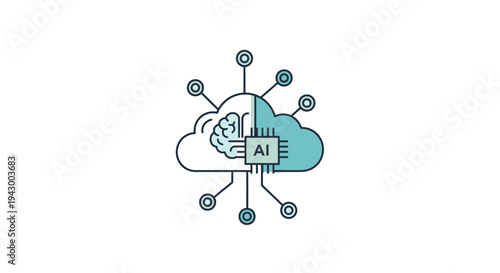 Artificial Intelligence Cloud Network Concept Illustration