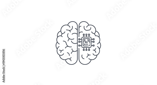 Artificial Intelligence Brain Interface Concept
