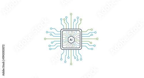Artificial Intelligence Circuit Board Technology Concept
