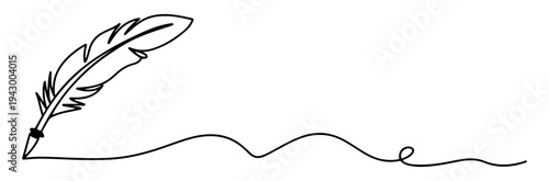 feather writing letter icon set