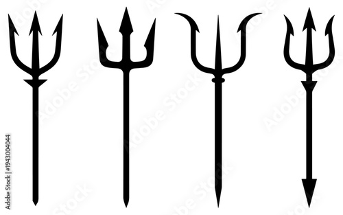 trident devil poseidon icon set