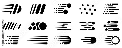 speed motion lines icon set