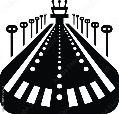 Airport runway silhouette