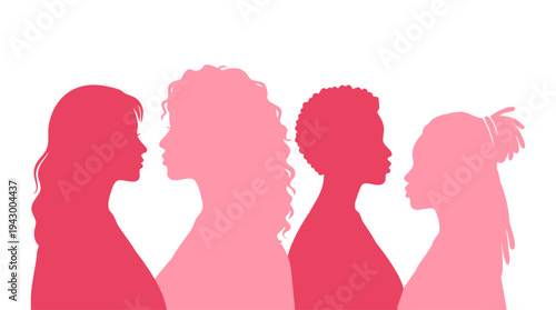 Women diversity and female community illustration. Multicultural women group and female friendship concept. WDifferent cultures and identities Diversity and inclusion concept