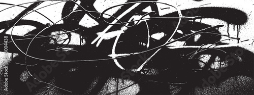 Urban graffiti spray paint strokes and drips on textured white background