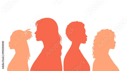 Women diversity and female community illustration. Multicultural women group and female friendship concept. WDifferent cultures and identities Diversity and inclusion concept
