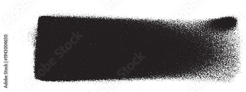 Horizontal black spray paint bar with speckled texture on white background