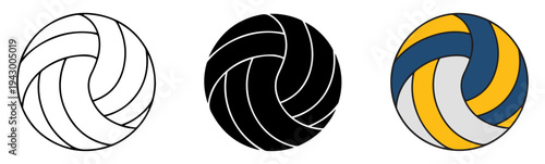 volleyball ball sport icon set