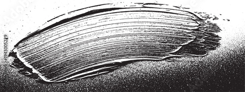 Wide black textured paint smear with grunge and splatter effects