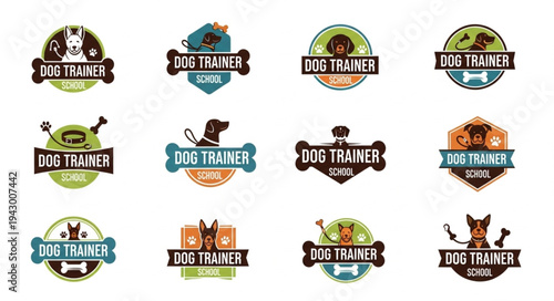 Collection of Dog Trainer Logos and Emblems.