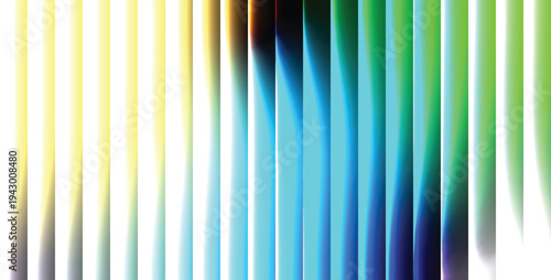 Abstract striped background with a striking gradient of yellow to deep blue and lush green, creating sharp contrasts