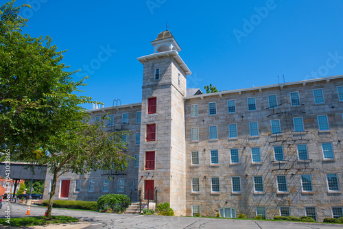 Photos Slatersville Mills building in historic village of Slatersville, town of North Smithfield, Rhode Island RI, USA