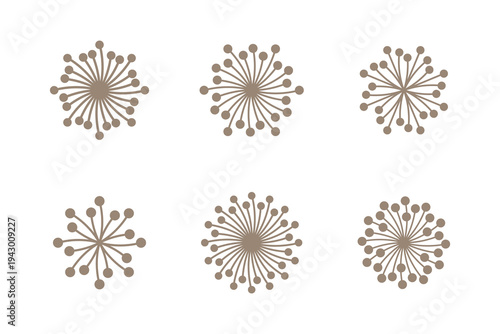 Stamens of flower. Flower blossom symbol. Flower core geometric shape.