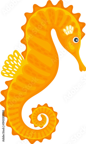 Seahorse ocean underwater marine animal cartoon character. Sea marine creature funny character, underwater wildlife aquatic animal isolated vector personage. Coral reef water seahorse cute mascot