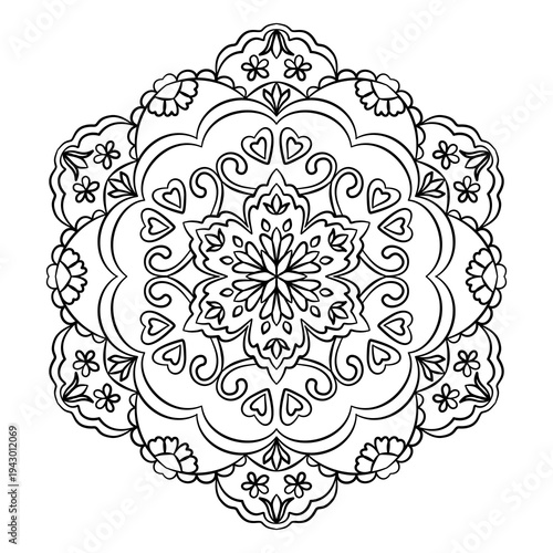 Mandala Coloring Book Page Vector022