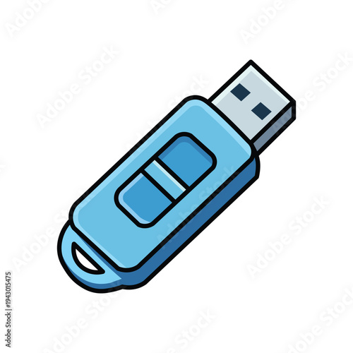 Portable USB Flash Drive Used for Storing and Transferring Digital Data Illustration