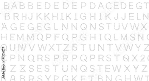 Alphabet Letters in Random Order Display.