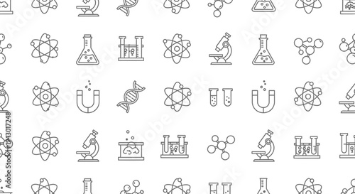 Collection of Simple Scientific Icons and Symbols.