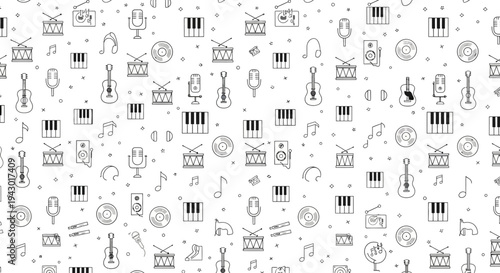 Collection of Various Black and White Icons.