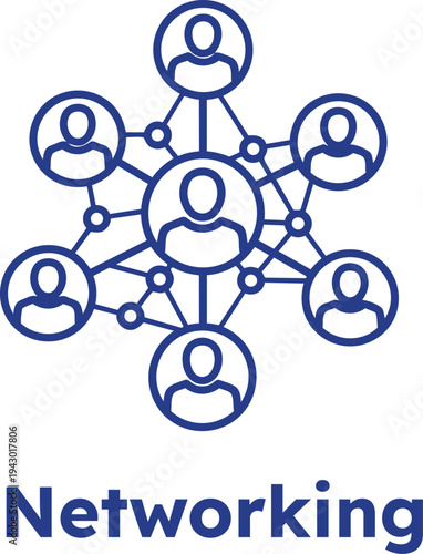 Networking concept with connected people icons on transparent background