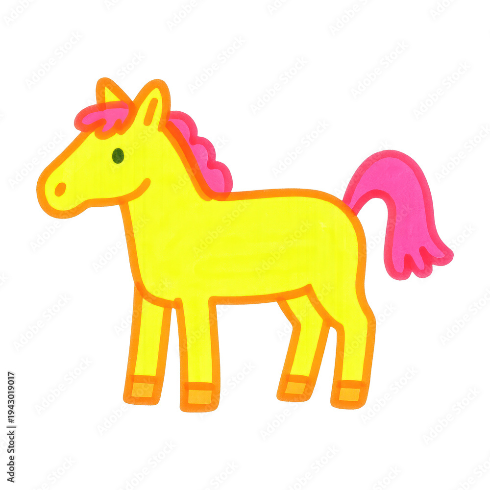 Fototapeta premium PNG Colorful cartoon unicorn illustration.
