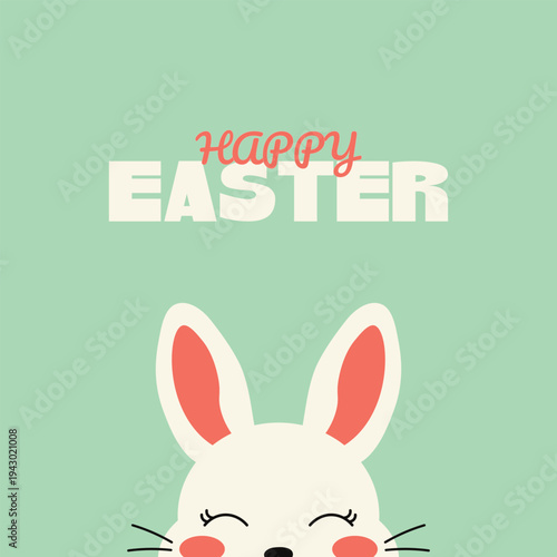 Happy Easter poster. Trendy Easter design with typography, modern minimalist style. Greeting card, website header.