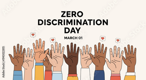 Raised Hands, Hearts, and Symbols of Unity, Diversity, and Inclusion on a Clean White Background