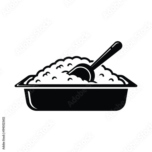 Cottage Cheese in a Bowl with Spoon.