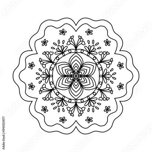 Mandala Coloring Book Page Vector024