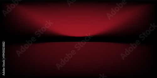 Abstract gradient podium background. Empty red 3D studio background. Clean scene for product presentation mockup template. eps 10