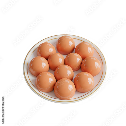 Freshly harvested oranges arranged neatly in a round glass bowl on a white background isolated on transparent background, illustration