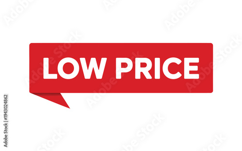 A bright red label displays the text low price in white lettering