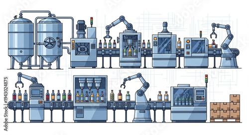 Industrial Manufacturing Production Line Machinery.
