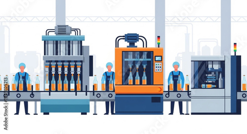 Industrial Manufacturing Production Line Workers.