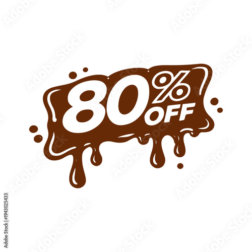 80% off chocolate vector
Vector percentage discount sale on a white background