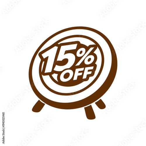 15% off target vector
Vector percentage discount sale on a white background